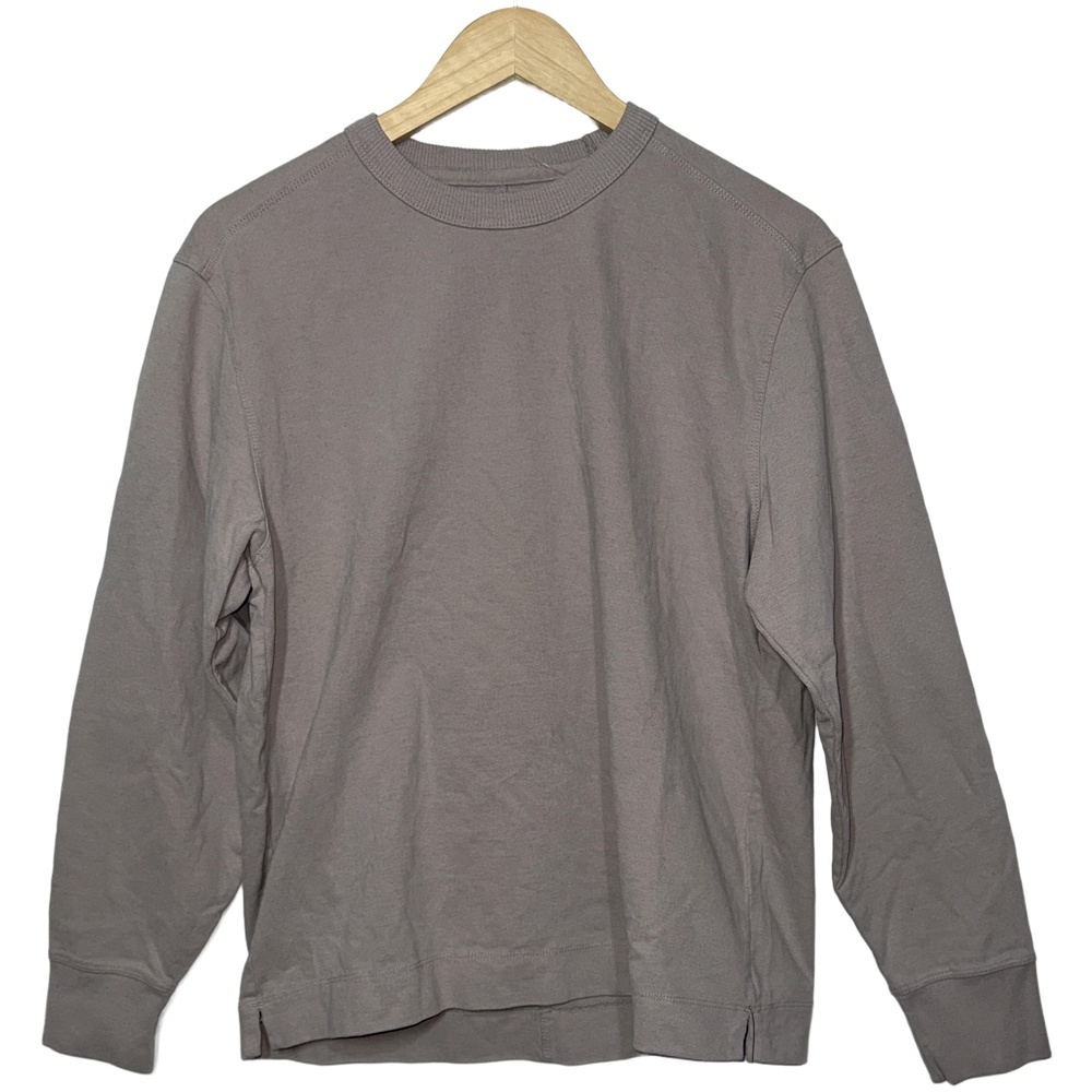 NWT Abercrombie & Fitch Essential Gray Purple Ribbed Crewneck Sweatshirt Size XS